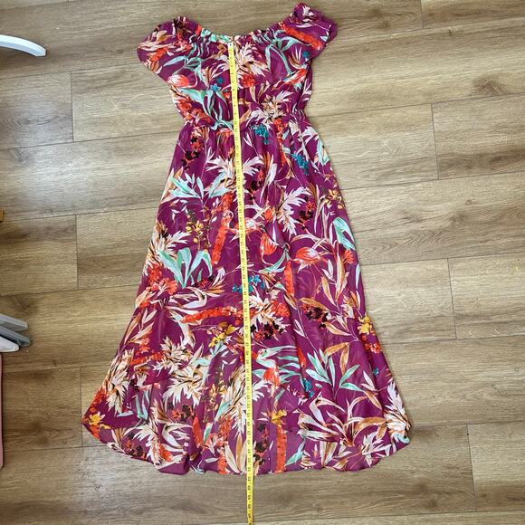 Express Tropical Flamingo Print Maxi Dress Womens Size L Beachy Summer Vacation - Picture 7 of 11